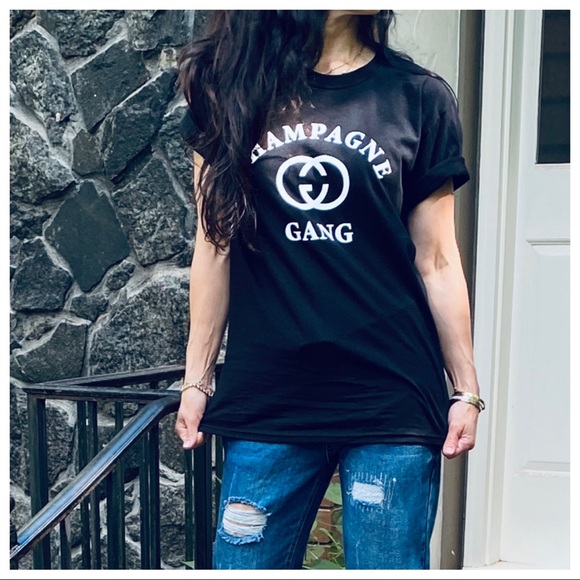 ✨LAST ONE✨CHAMPAGNE GANG GRAPHIC T SHIRT - Picture 8 of 9